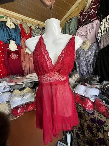 баш кийим: Түнкү көйнөк, Атлас, Кыска модель, Бардык өлчөмдөр, Стандарт — 9