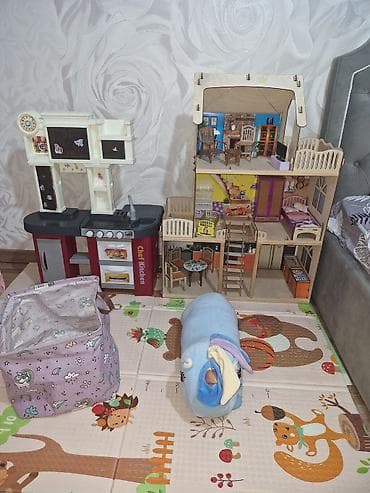 family village: Набор детских игрушек - Большой кукольный дом из фанеры — 3
