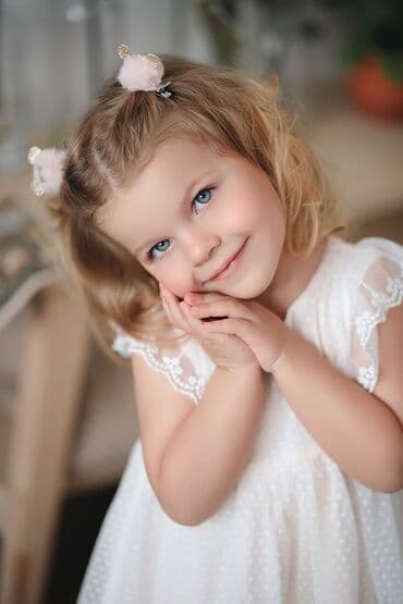 пракат одежда: Детское платье, цвет - Белый — 1