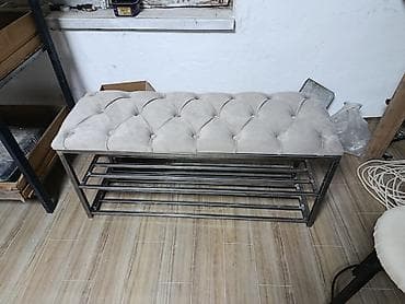 пуфик обувница: Банкетка, Новый, С полками, Самовывоз, цвет - Белый — 5