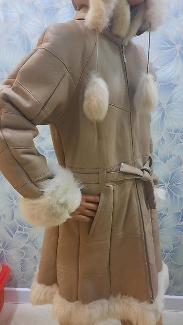 s: Дубленка, Классическая модель, Турция, По колено, С капюшоном, S — 6