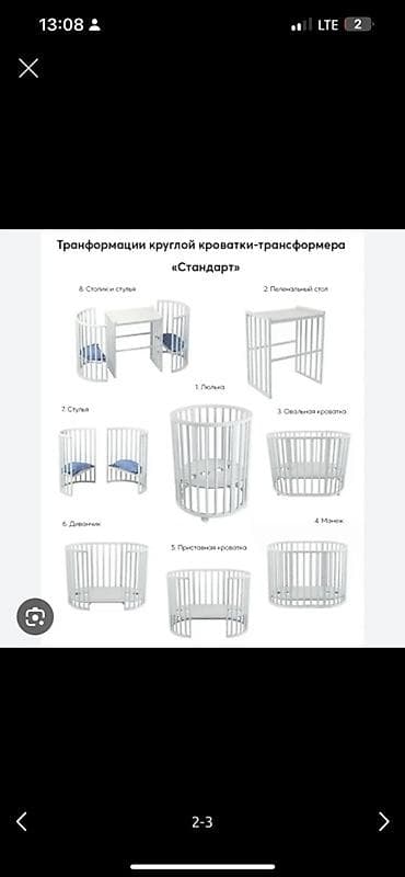 манеж трансформер 7 в 1: Кроватка-трансформер 7-в-1, цвет белый Функции и трансформации: - — 2