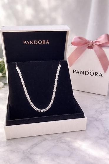 Ожерелье Pandora «теннис» в подарочной коробке. Серебро 925 пробы -
