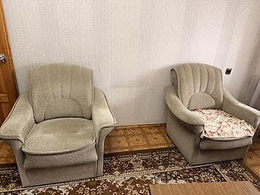стулья отдам: Комплект мягкой мебели, Б/у, Самовывоз, цвет - Бежевый — 1