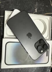 ноутбук дёшево: IPhone 14 Pro, Б/у, 256 ГБ, Black Titanium, Коробка, 84 % — 3