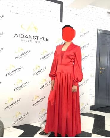 прокат карнавальных костюмов в бишкеке бишкек: Вечернее платье, Длинная модель, Атлас, С рукавами, M — 1