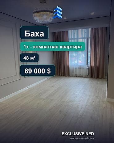 1: 1 комната, 48 м², ул. Баха Элитка, 7 этаж, Евроремонт — 1