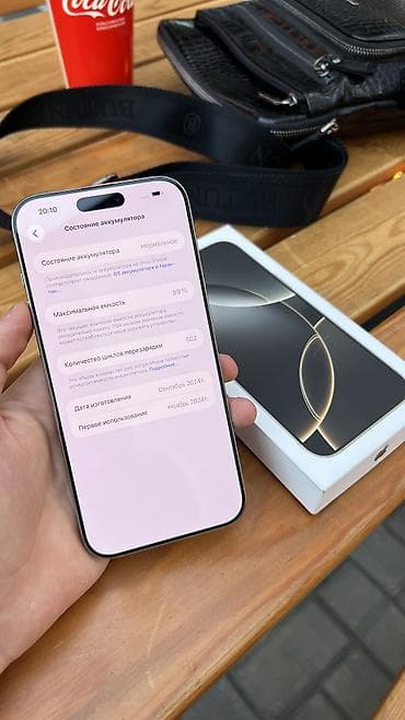 16 plus: IPhone 16 Pro Max, Б/у, 512 ГБ, Natural Titanium, Защитное стекло, Чехол, 89 % — 6