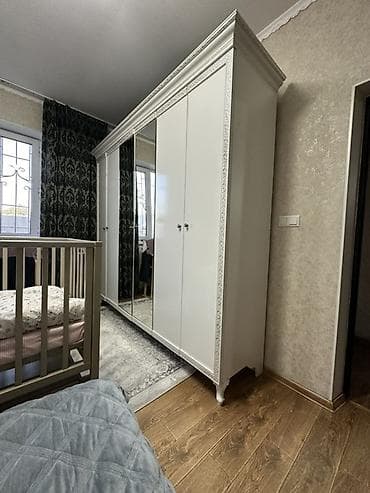 шторы спальня: Спальный гарнитур, Двуспальная кровать, Шкаф, Комод, Белоруссия, Дерево, цвет - Белый — 2