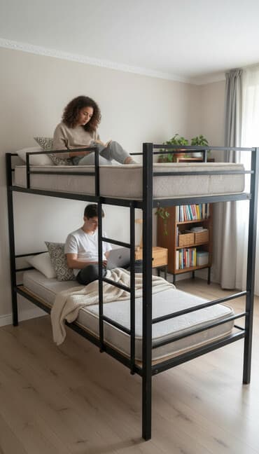 купит двухъярусную кровать: Двухъярусные металлические кровати с матрасами - Прочная сварная рама — 1