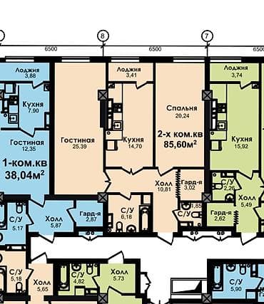 pro group: 2 комнаты, 86 м², Технопарк Элитка, 14 этаж, ПСО (под самоотделку) — 2