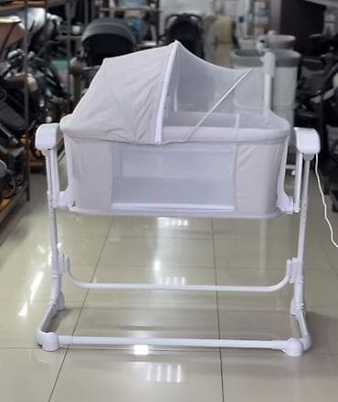 Балдар керебети: Балдар үчүн кошумча коюлган керебет, Дөңгөлөктүү, түсү - Боз — 1