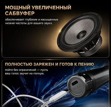 караоке микрофон с колонкой: Портативная колонка караоке система с двумя микрофонами, сенсорным — 5