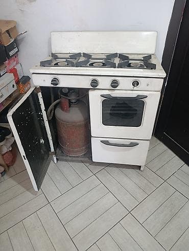 Газовая печь, Б/у, Напольная, цвет - Белый, Полная оплата