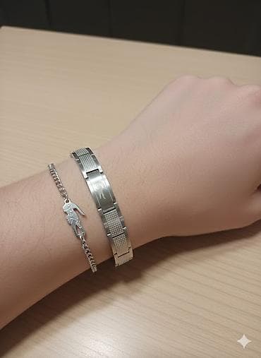 браслет для мальчиков: Набор браслетов из нержавеющей стали в подарочной коробке Состав — 2