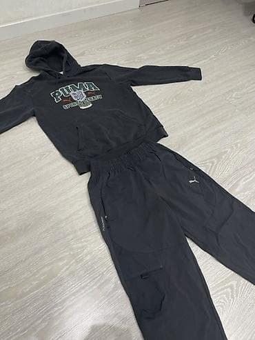 толстовка пума: Спортивный комплект PUMA: худи + брюки - Худи: черное, с капюшоном и — 2