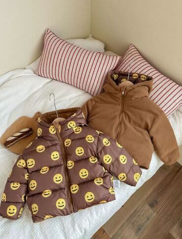 детский дождевик: Детские двусторонние утеплённые пуховики/короткие бархатные куртки для — 10