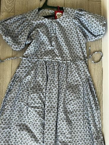 Платье с принтом в мелкий цветок - Цвет: светло-голубой с at lalafo.kg Платье с принтом в мелкий цветок - Цвет: светло-голубой с