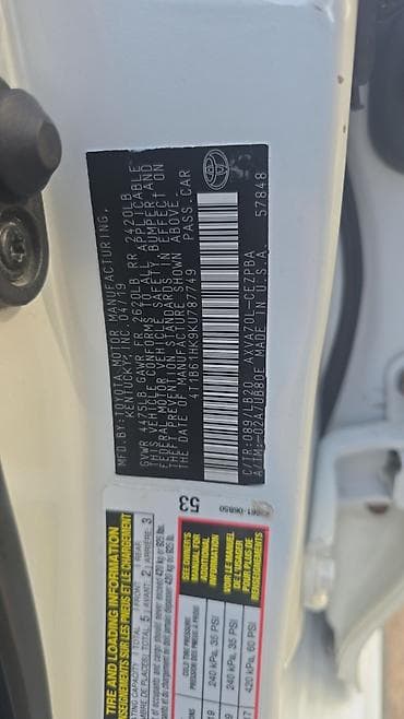 ключ byd: Toyota Camry: 2019 г., 2.5 л, Автомат, Бензин, Седан — 10