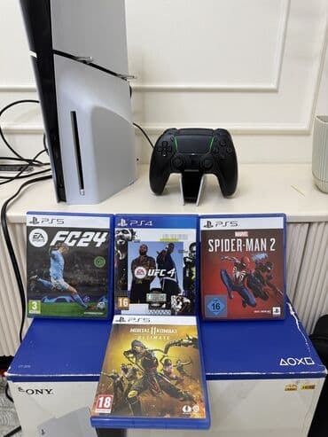 PS5 Slim 1TB как новый! два оригинал джойстика игры на дисках at lalafo.kg PS5 Slim 1TB как новый! два оригинал джойстика игры на дисках