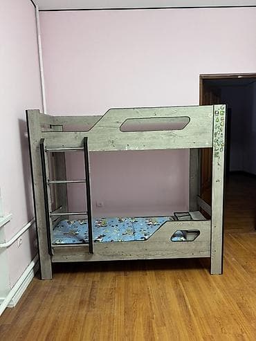 Двухъярусная детская кровать, ЛДСП, цвет - Серый