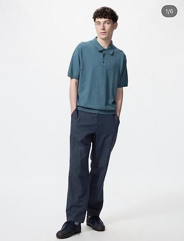 Мужские брюки, L, Uniqlo, Новый, цвет - Синий, Платная доставка