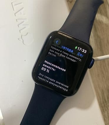 епл воч: Apple Watch series 6, 40мм Midnight/темно‑синий. Емкость 89% Состояние — 3