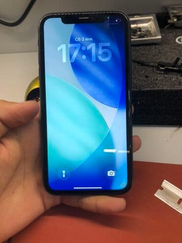 телефон ош айфон: IPhone 11, Б/у, 128 ГБ, Черный, 100 % — 1