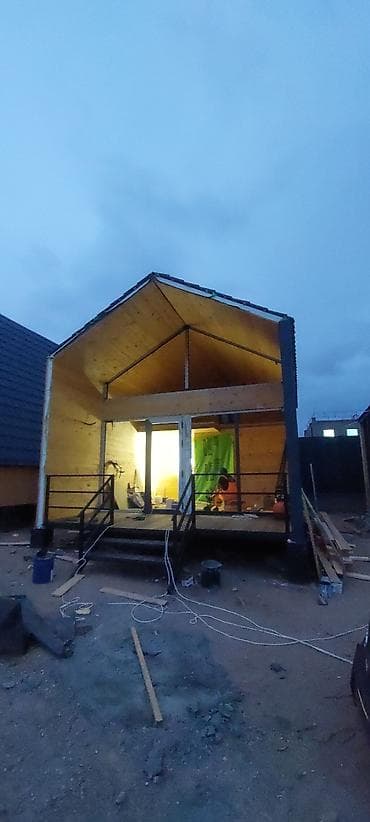 карказный бассейн: Каркасный дом в стиле A-frame / шалаш с панорамным остеклением и — 5