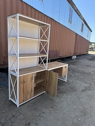 office table: Комплект офисной мебели, Новый, Полка, Металл, Самовывоз, Платная доставка, цвет - Белый — 2