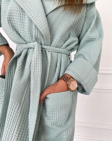 домашние халаты больших размеров: Халат, Вафельное полотно, XS, S, M — 20