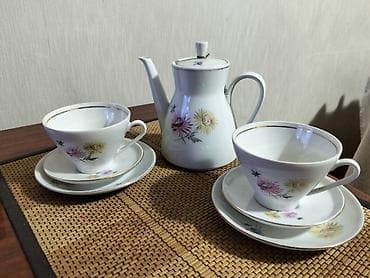 Фарфоровый чайный набор Rosenthal (Германия), деколь с цветами и