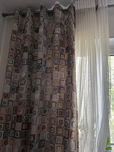 кольца на шторы: Комплект штор, Полиэстер, С тюлем в комплекте, Готовое изделие, Для спальни — 1