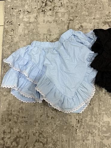 шорты двойка: Шорты, Юбка-шорты, Хлопок, Лето, S — 1