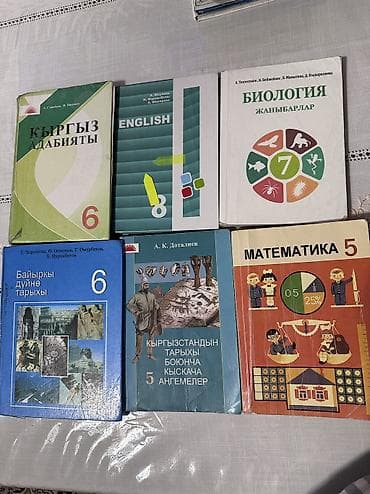 Книги и журналы: Набор школьных учебников на кыргызском, русском и английском языках — 1