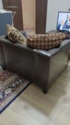 диван с подушками: Прямой диван, Б/у, Двухместный — 4