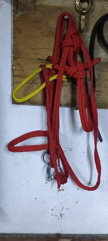 костюм животных: Уздечка-хакамора из плоского плетёного шнура для лошади - Тип — 2