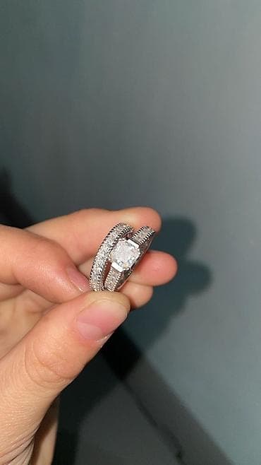 кыргызстан футболка: Серебряный комплект колец S925 - Материал: серебро 925 пробы (клеймо — 7