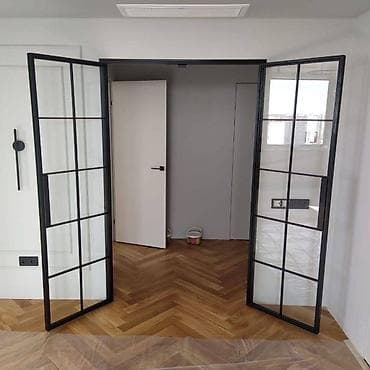 Металлические сейфовые двери: Межкомнатная дверь, Новый, Со стеклом, Одностворчатая, Металлическая, Распашная, Лофт — 7