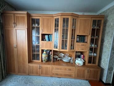 фабрика сна бишкек: Зал үчүн гарнитур, Шкаф, ДСП, түсү - Күрөң — 2