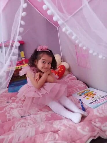 дом переносной: Палатка домик, с трех лет (каркас трубки пластик) в подарок гирлянда — 10