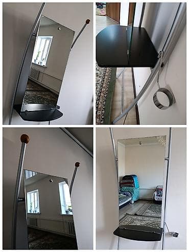 Зеркала: Напольное зеркало на металлической раме с полочкой. - Произведено в — 5