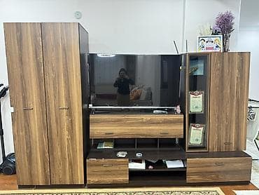 Стенка-шкаф, Тип стенки-шкафа: Модульная, Для зала, Особенности: С отделением под телевизор