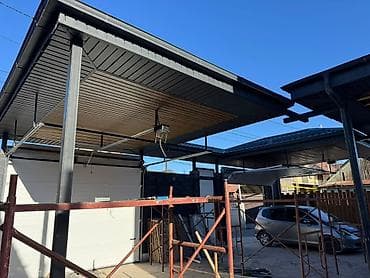 несколько: Навес, Двускатный, Металл, Профнастил, Установка — 6