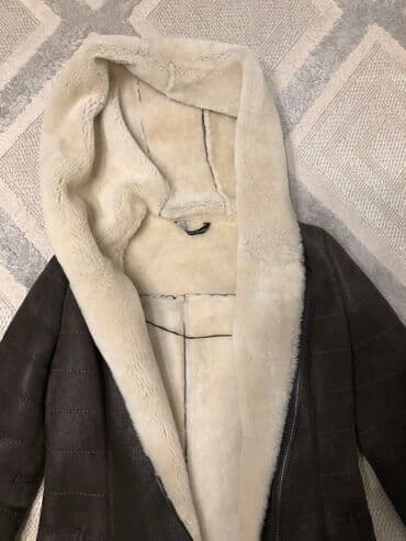 дешево дубленка: Дубленка, Классическая модель, Турция, Длинная модель, С капюшоном, M — 2