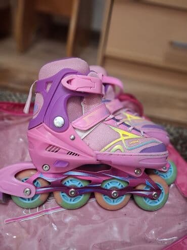 бу палатки: Детские роликовые коньки JAYDON, розово‑сиреневые - Тип: инлайн (4 — 9