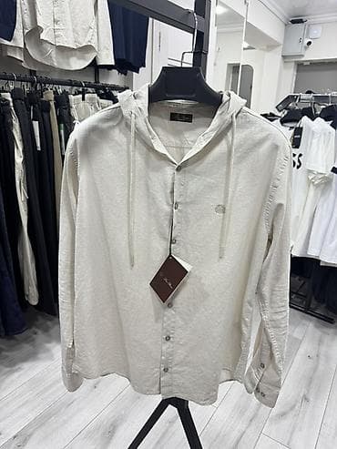 Мужская рубашка, S, M, L, Loro Piana, Новый, цвет - Бежевый, Самовывоз