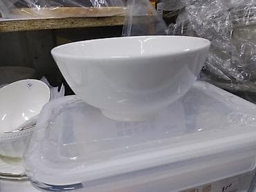 dinner table: Белая керамическая миска - Материал: гладкая керамика/фарфор — 1