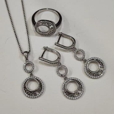 свадебное платье для высокой невесты: Набор украшений, Проба 925, Женские, Новый — 3