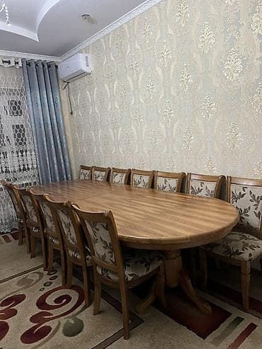 dinner table: Стол и стул для зала, цвет - Коричневый — 1